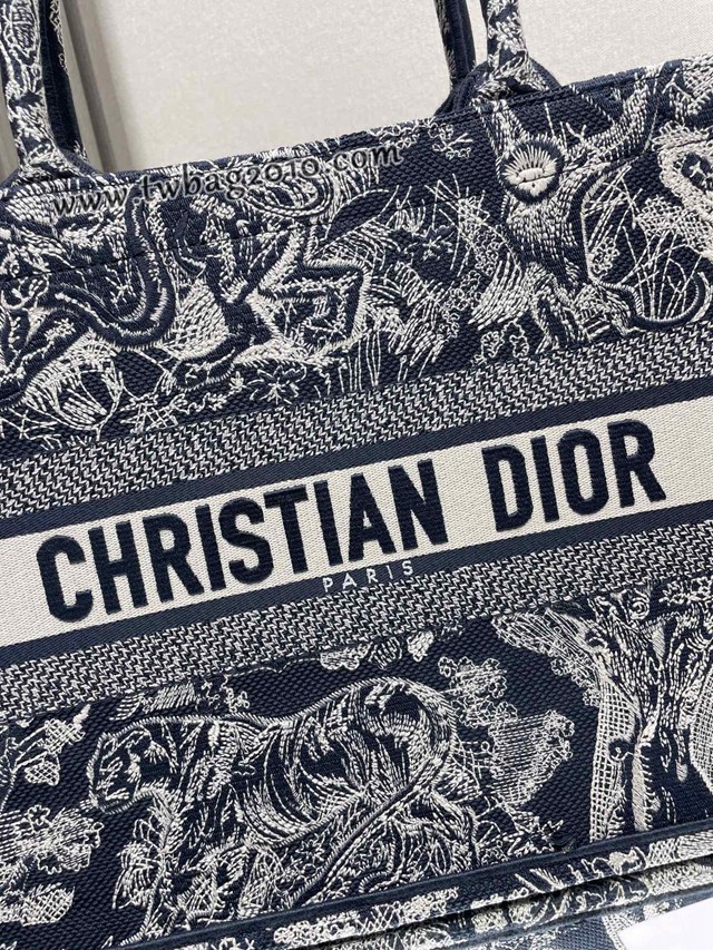 Dior专柜新款TOTE包迪奥高仿原单经典新蓝虎中号购物袋手提托特包 djfk1374